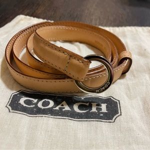 Coach Style 8582 Beige Belt with Silver Embellishment